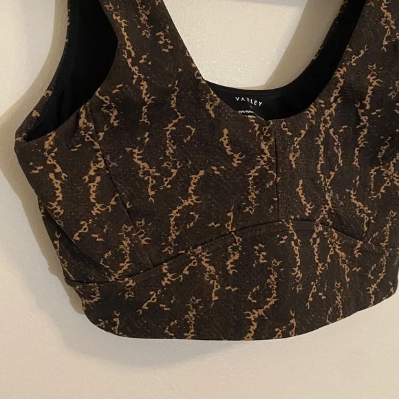 Varley Carob Fragment Snake Print Form Sports Bra Black Brown size Medium - Picture 2 of 6